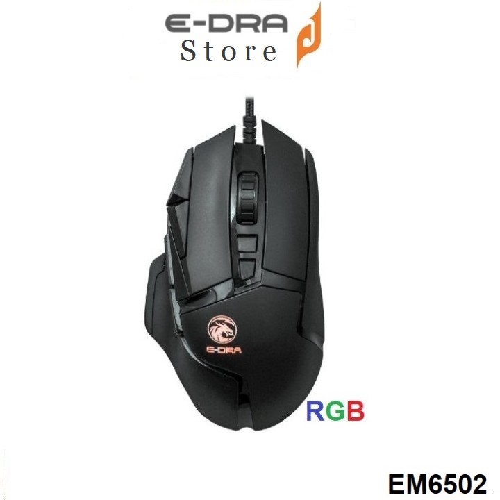 Chuột gaming edra em6502 pro led rgb 16000 dpi