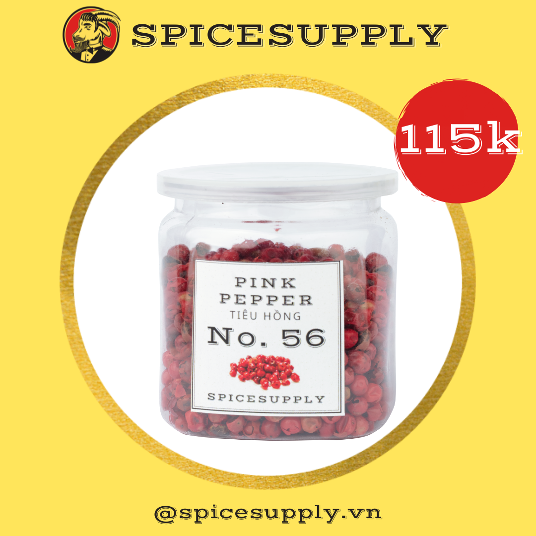 Hũ 120ml 40g pink pepper - hạt tiêu hồng spicesupply việt nam