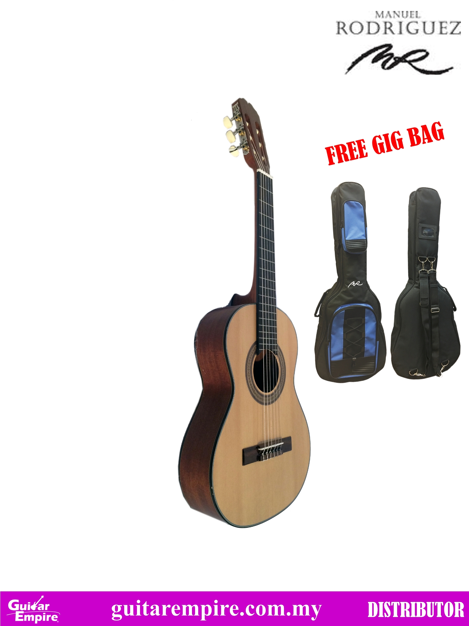 (FREE GIG BAG) Manuel Rodriguez 1/2 size Classical Guitar Cadete 8, Cedar Top, Mahogany Back &amp; Side, Rosewood Fingerboard, Nylon String