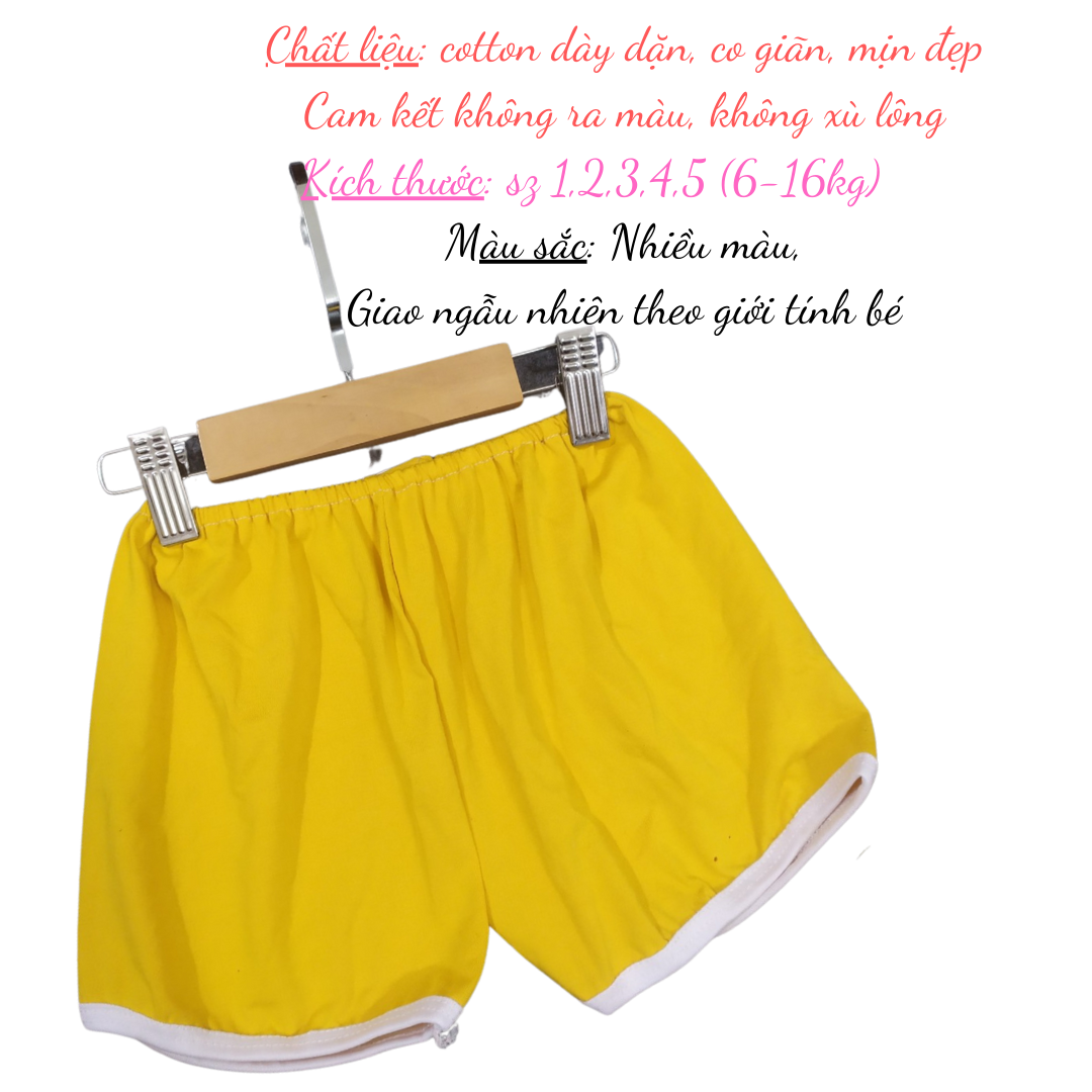 Quần chục đùi sọc viền cho bé trai/gái, chất cotton co giãn mềm mịn thoáng mát