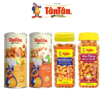 Combo 4 Hũ: Đậu Phộng Nước Cốt Dừa 265g + Đậu Phộng Vị Phô Mai 200g + Đậu Phộng Da Cá 300g + Đậu Phộng Da Cá Tỏi Ớt 240g