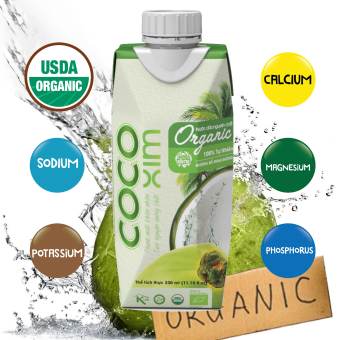 Nước dừa đóng hộp Organic 100- dừa tươi nguyên chất - Thương hiệu COCOXIM 330ml - YOOSOO