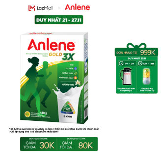 Sữa bột Anlene Gold 3X hương Vanilla hộp giấy 440g