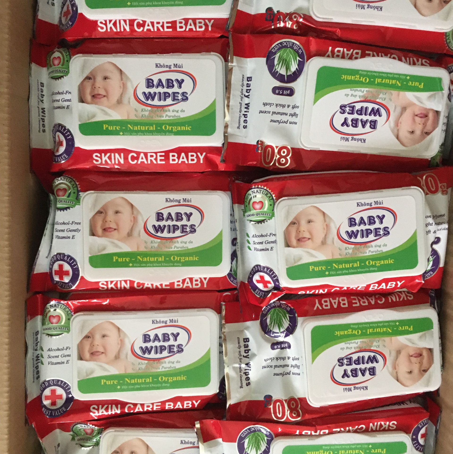 Combo 5 gói khăn ướt baby wipes 80 gram/ gói