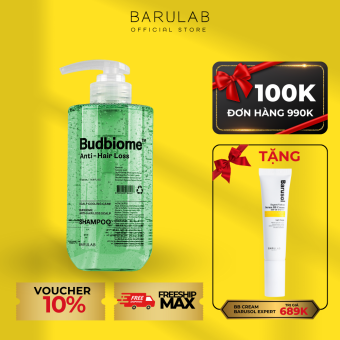 Dầu Gội Ngăn Rụng Tóc Barulab Budbiome 500ml nhanh mọc tóc chống hói giúp tóc mọc vùng hói, nhanh chóng tẩy tế bào chết và kiểm soát gàu dưỡng ẩm da đầu giữ ẩm, tăng cường và nuôi dưỡng da đầu và tóc để ngăn ngừa rụng từ