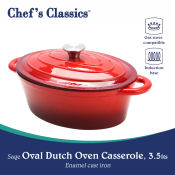 Chef's Classics Sage Oval Dutch Oven Casserole, 3.5lts