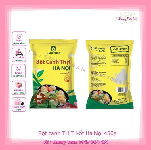 Combo 02 gói gia vị Bột canh THỊT Hà Nội (iot) 450gr - Emmy Tran Shop