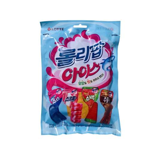 Kẹo mút Lotte trái cây Hàn Quốc có 4 vị: dưa hấu, dâu, coca, soda