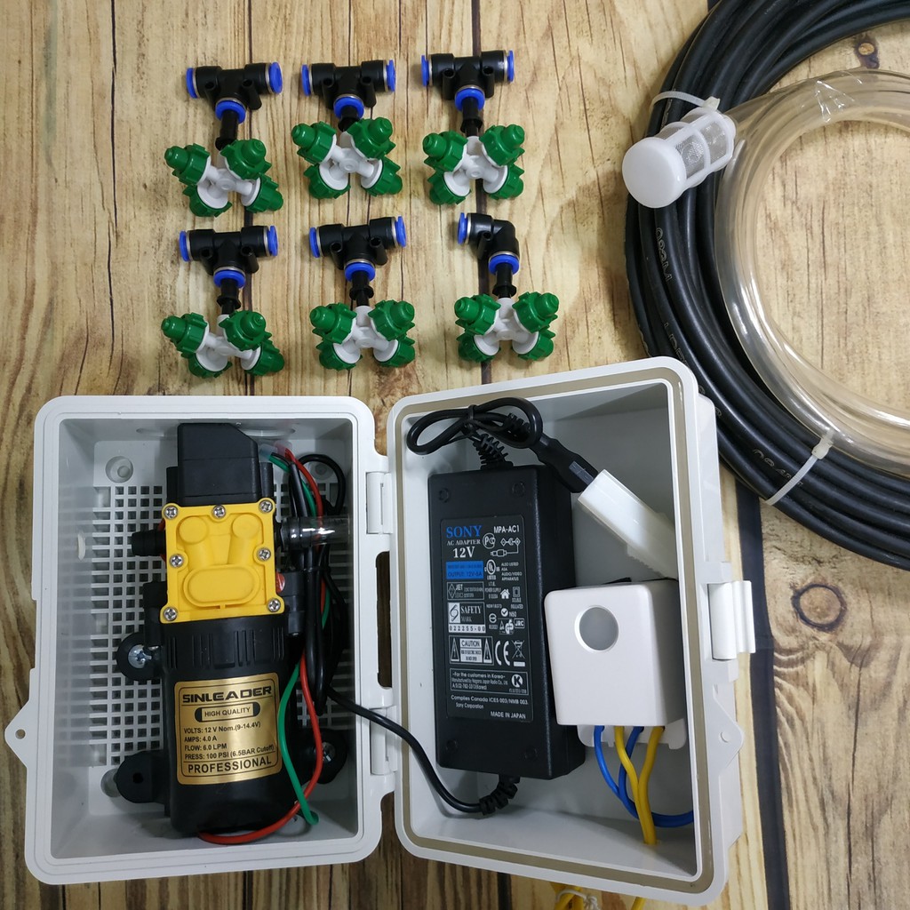 Bộ kit tưới Lan, tưới phun sương - Combo 6 béc phun 4 cửa