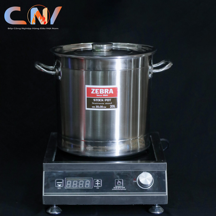 Nồi inox hầm xương inox 20L kích thước 30x30cm có nhận bếp từ - chính hãng CNV Việt Nam