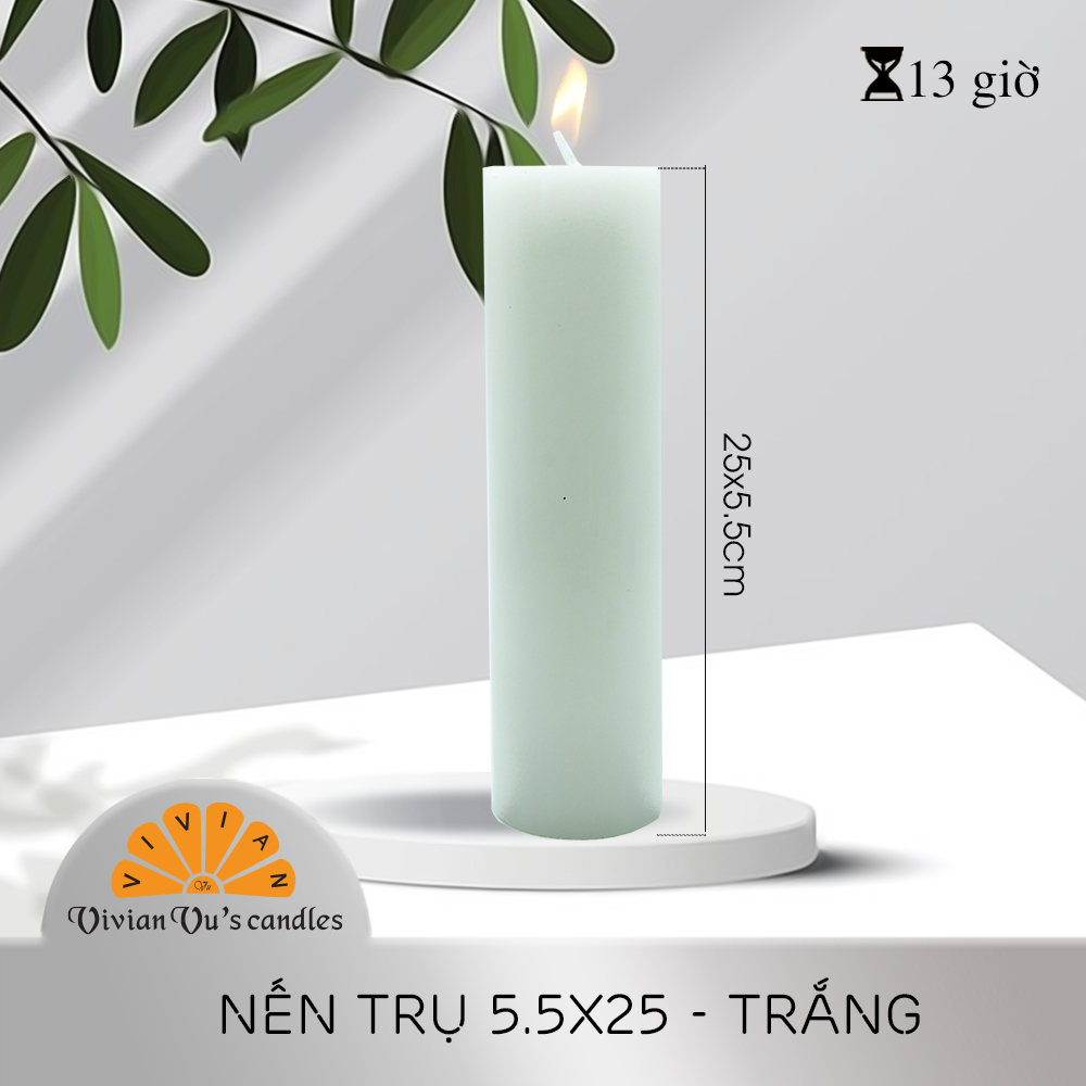Nến trụ tròn vivian vivian vu's kích thước 5.5x25cm - nến nghệ thuật trang trí vivian
