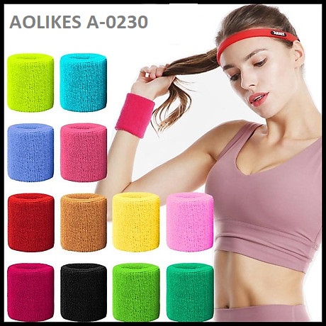 Băng đeo cổ tay cotton thể thao thấm mồ hôi tập Gym, Tennis (1 cái)