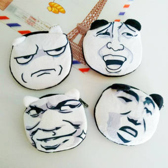 Bóp ví đựng xu tiền giấy đồ nhỏ mini mặt meme panda gấu trúc weibo bựa