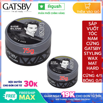 Sáp vuốt tóc nam mùi thơm chính hãng giá rẻ Gatsby Styling Wax Mat & Hard hộp sáp lọ to 75g, nhỏ 25g vuốt tóc khô giữ nếp lâu tạo kiểu cứng Side Blow bôi tạo nếp tóc không bóng cho nam gốc nước không bết dễ rửa sạch thơm trái cây