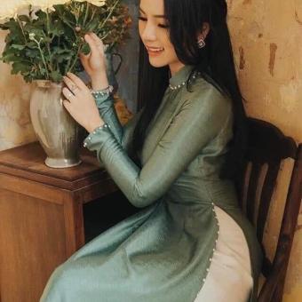 Áo dài lụa vân gỗ