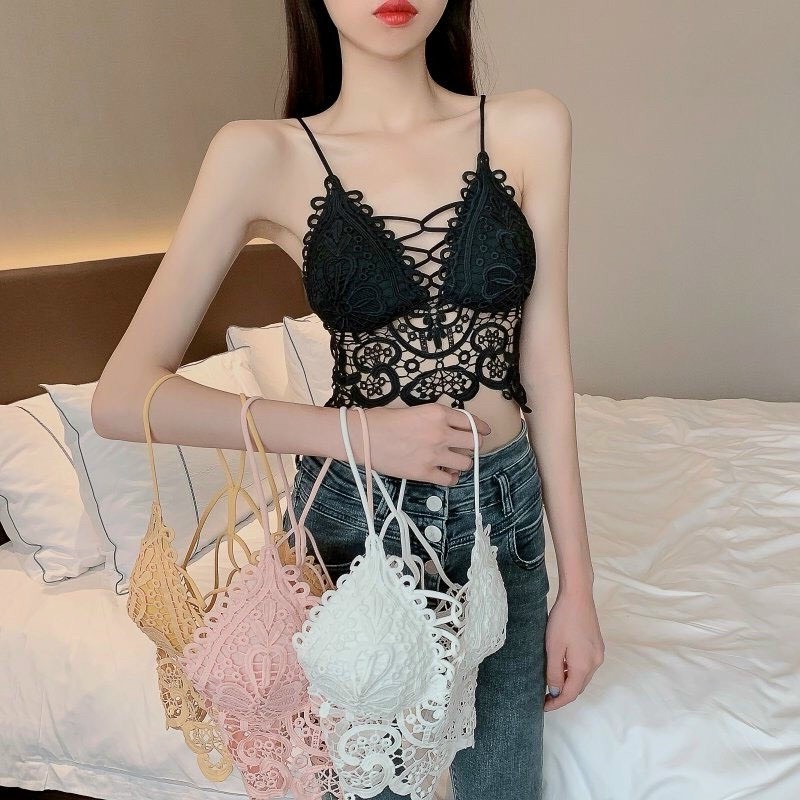 Áo bra 2 dây ren nổi cá tính