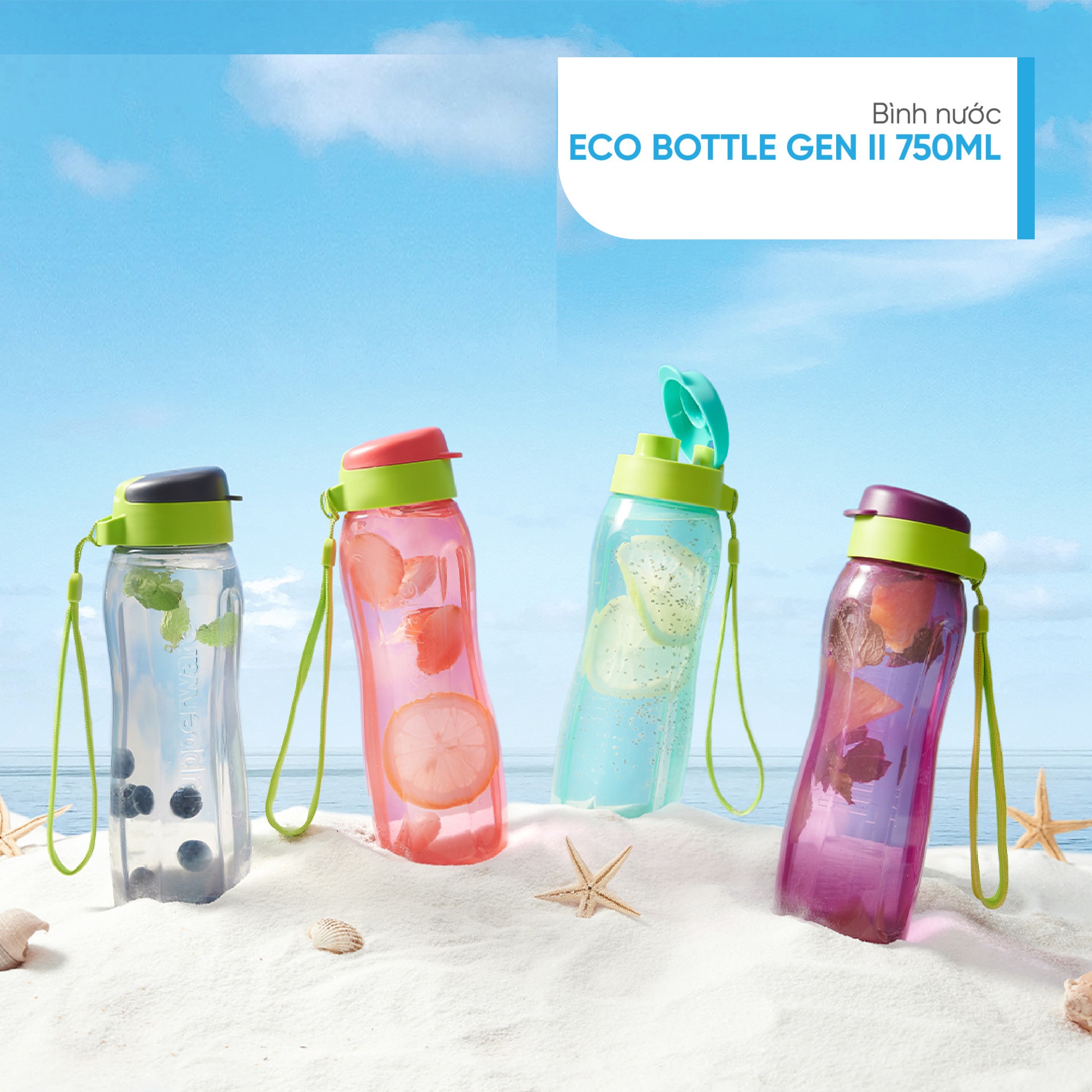 TUPPERWARE OFFICIAL STORE - BÌNH NƯỚC ECO BOTTLE GEN II 750ML (1 bình) Lazada CHÍNH HÃNG 100%