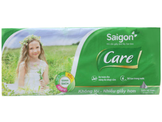 LỐC 10 CUỘN GIẤY VỆ SINH - SÀI GÒN CARE 10 (KHÔNG LÕI)