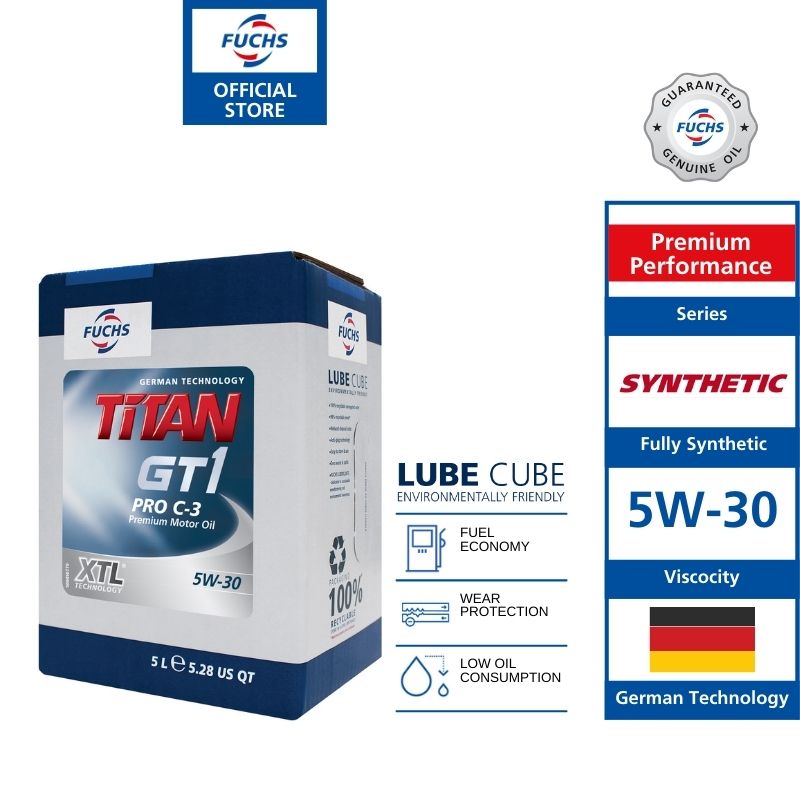 Fuchs Lube Cube Titan GT1 Pro C3 5W30 Engine Oil Fully Synthetic 5L ...