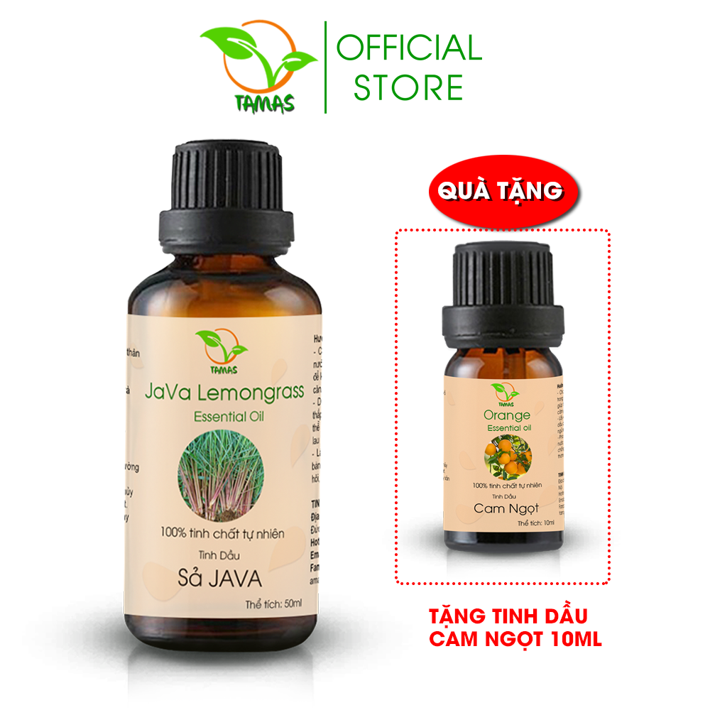 Tinh dầu Sả Java chai 50ml- TAMAS, thơm phòng, thư giãn, khử mùi, thanh lọc không khí, xua đuổi muỗi và côn trùng.