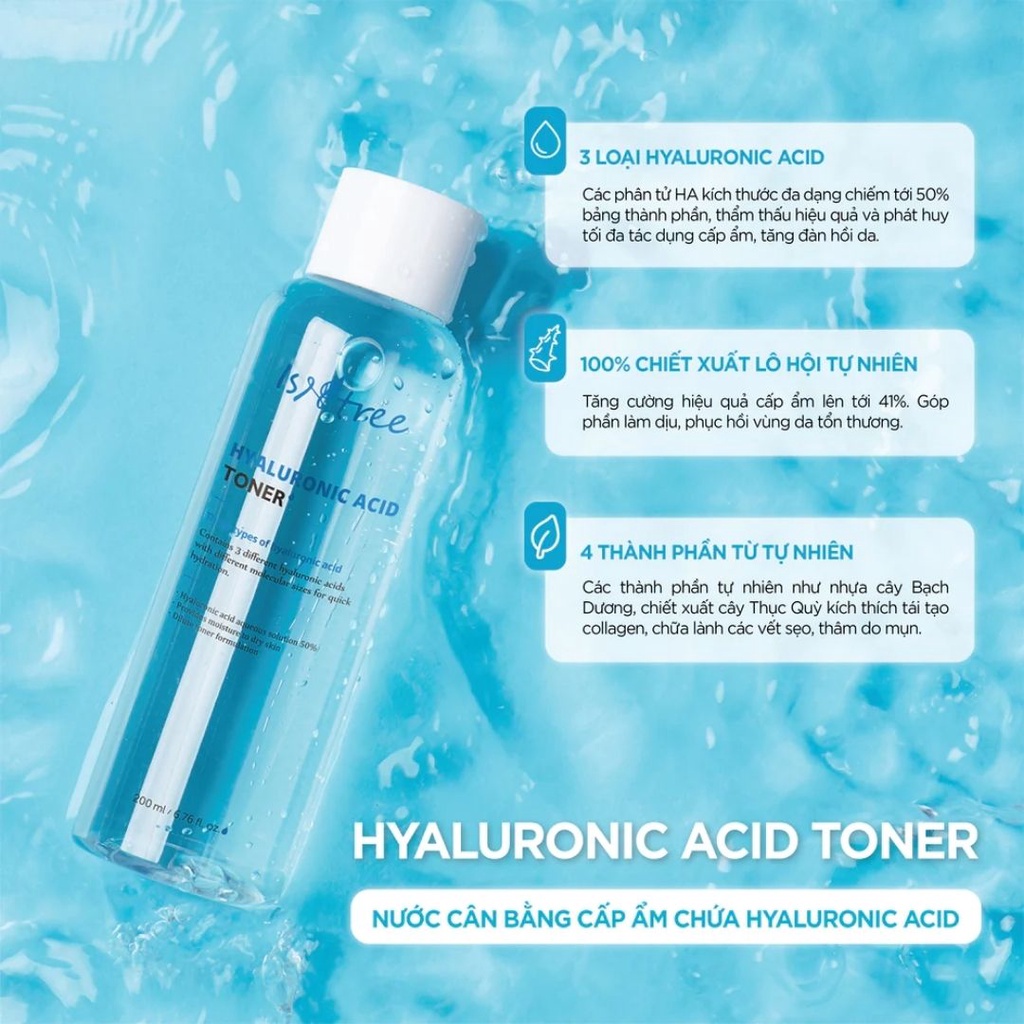 Nước cân bằng Isntree Hyaluronic Acid Toner 200ml