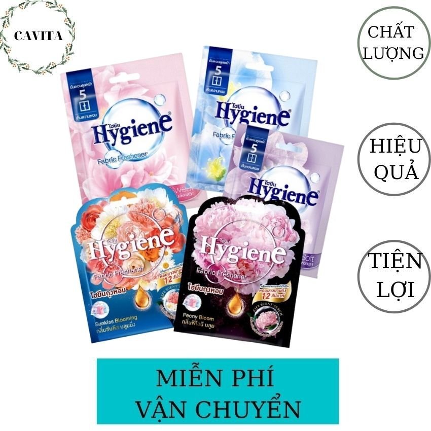 [FREESHIP] Túi Thơm Đậm Đặc Hygiene Thái Lan CAVITA giúp lưu hương trên quần áo suốt ngày dài hương thơm nhẹ nhàng dùng treo tủ quần áo-8g (Màu Xanh)