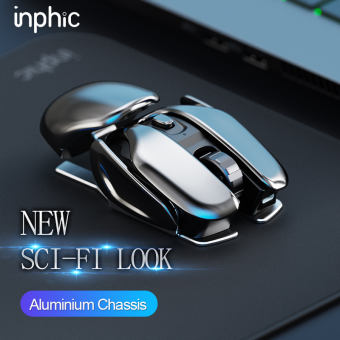 Chuột Không Dây Wireless 2.4G INPHIC PX2, DPI 1600, Chuột Chơi Game Văn Phòng Im Lặng Sạc Được Kiểu Viễn Tưởng Mecha Chuột - Hàng chính hãng