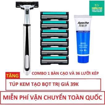 Dao Cạo Râu + 36 lưỡi cạo râu + 1 Gel Cạo Râu sài cả năm
