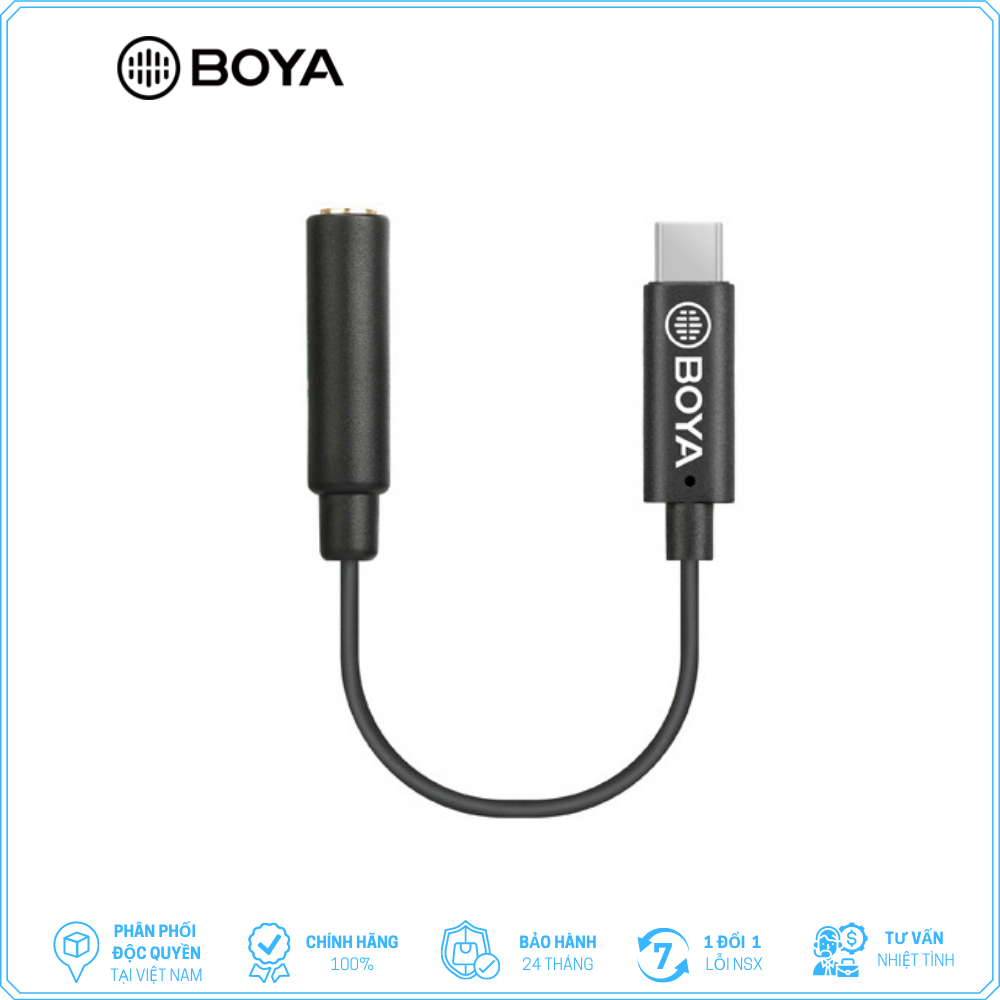 Boya by-k4 - cáp chuyển đổi từ female 3.5mm trs sang male type-c - hàng chính hãng