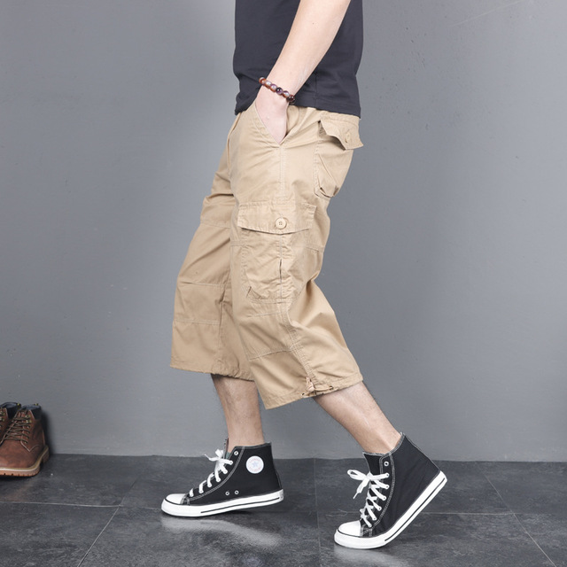 Men's cotton knee length on sale shorts