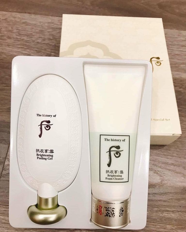 Set tẩy tế bào chết whoo trắng 100ml +sữa rửa mặt 100ml hạn 2024