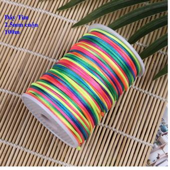Dây Tim Dây Ngũ Sắc Cuộn 100m dày 1.5mm và 2.5mm đan Vòng Tay
