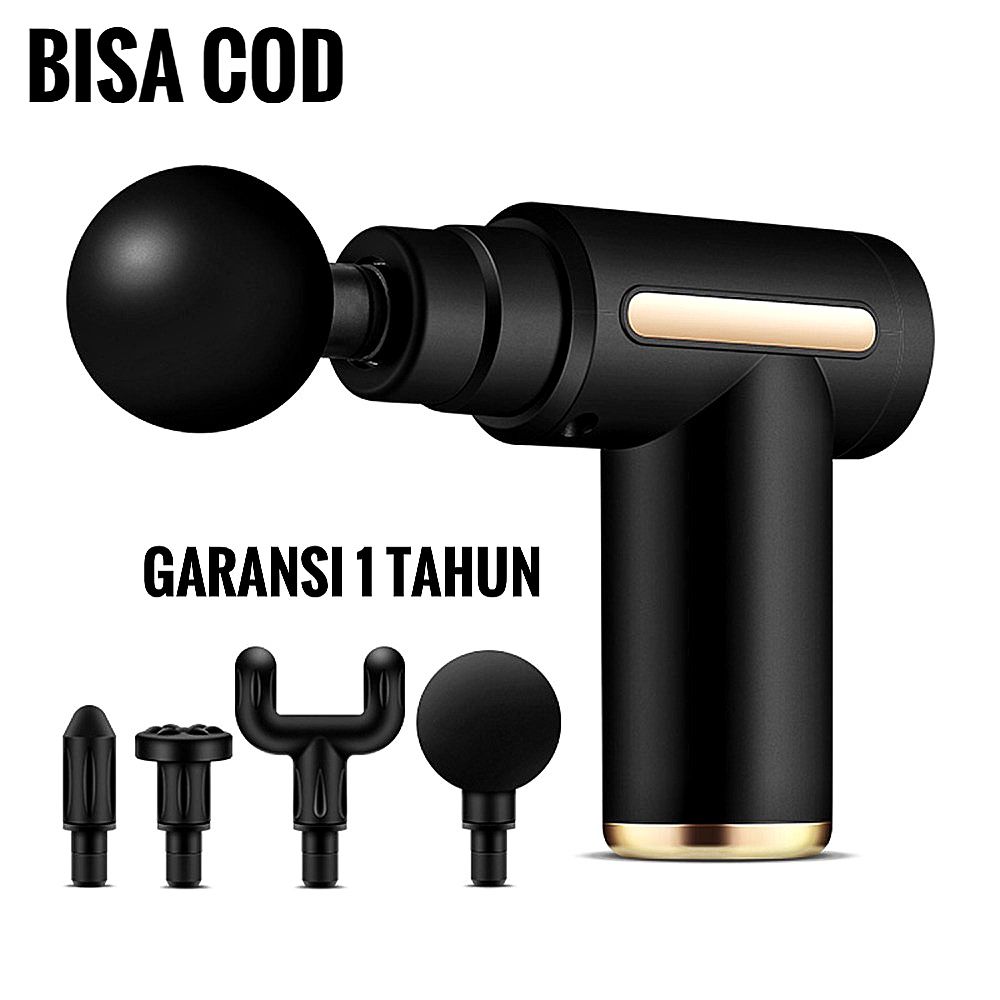 Alat Pijat Getar Elektrik Seluruh Badan 4 in 1 / Massage Gun (Pistol pijat otot jaringan dalam) G...