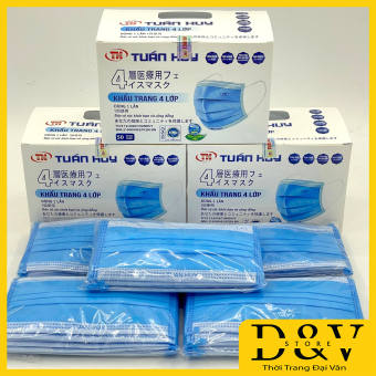 Khẩu trang y tế 4 lớp hộp 50 cái Kháng Khuẩn Có Tem niêm phong, Có Logo, [KF94 là 20 cái] Đạt Tiêu Chuẩn ISO Và Kiểm Định Bộ Y Tế (4 màu xanh, trắng, hồng và xám than hoạt tính)