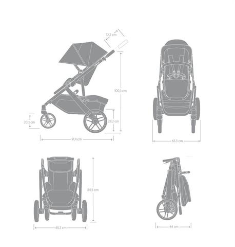 uppababy cruz dimensions folded