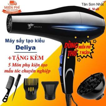 Máy sấy tóc 2 chiều tạo kiểu DELIYA công suất 2200W tặng kèm 5 phụ kiện tạo kiểu chuyên nghiệp