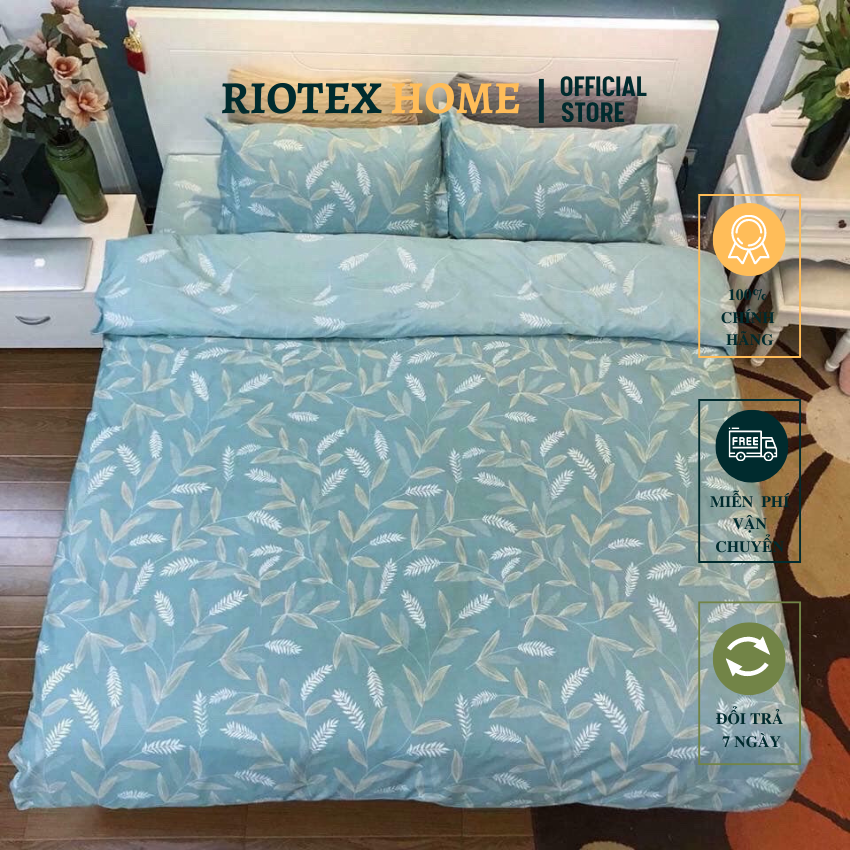 [Bỏ Sỉ] Bộ Ga Gối Giường 3/4/5 Món RIOTEX HOME Kích Thước 1m-1m2-1m4-1m6-1m8 X 2m - Chất Vải Cotton Hàn Quốc Mềm Mịn Mát Không Nhăn - Hàng Xưởng - Giá Xưởng