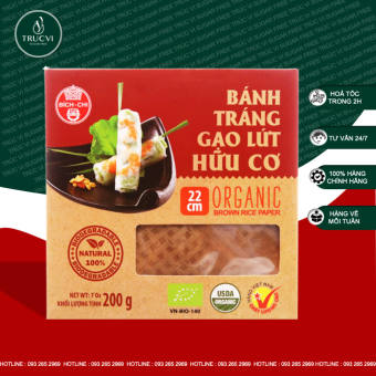 BÍCH CHI | Bánh Tráng Gạo Lứt Hữu Cơ ( ORGANIC BROWN RICE PAPER), 200GR - Bánh tráng Gạo lứt ,200g