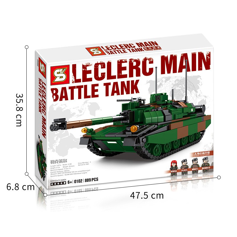 Đồ chơi lắp ráp xe tăng SY0102 Xếp hình Battlee tanks tương thích 889 mảnh