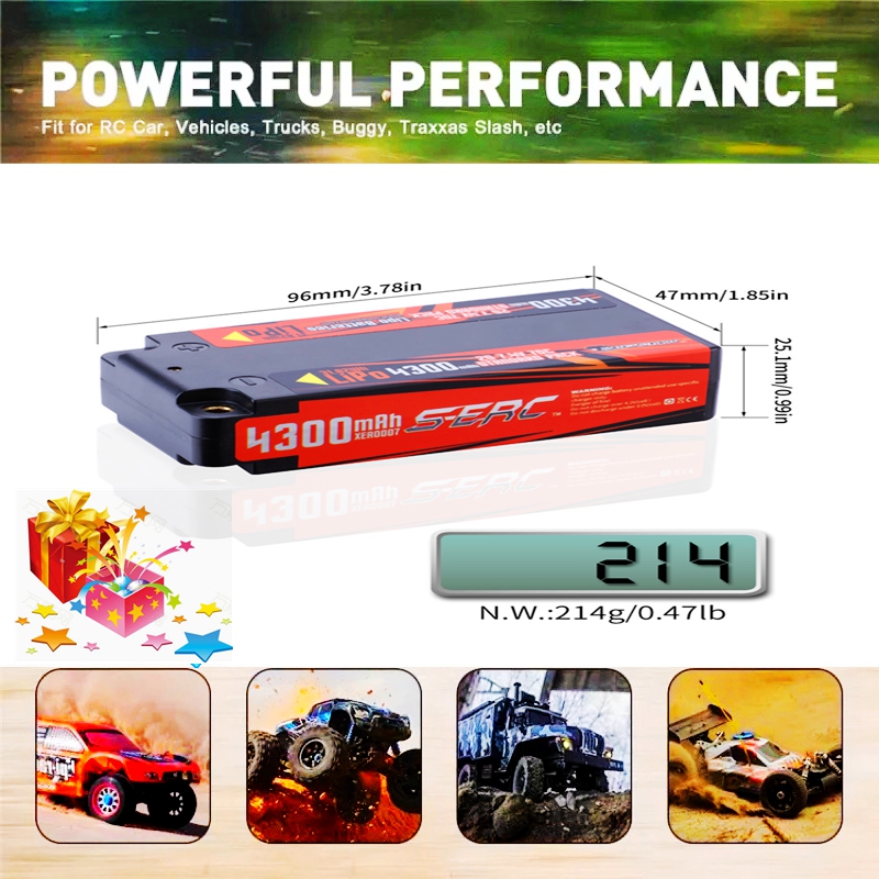 [Tặng kèm dây buộc pin] RC Pin Lipo 2S 7.4V 4300MAh 70C Đồ Chơi Điều Khiển Từ Xa Lipo Với Phích Cắm Cho Pin Xe Mô Hình Xe Thuyền Buggy Lithum Pin
