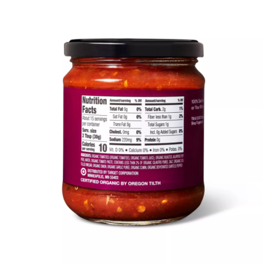 SỐT SALSA ORGANIC CÔNG THỨC NHÀ HÀNG Good & Gather Mild Roasted Restaurant Style Salsa 454g (16oz)