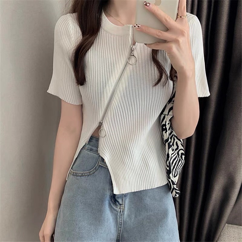 Áo len dệt kim khóa chéo phong cách ulzzang