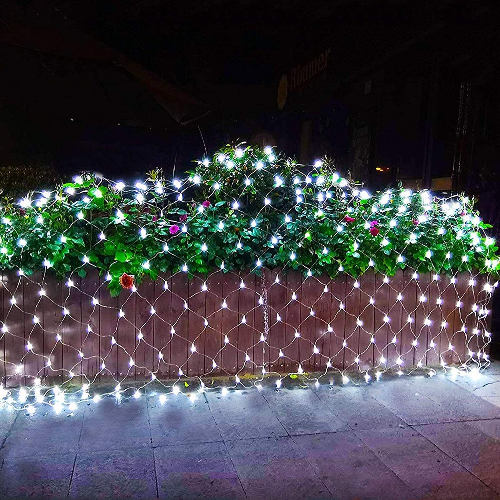 (Cắm Điện) Rèm Đèn Led Đom Đóm Lưới Cá Chống Nước 150 x 150 Cm Bóng Fairylight Trang Trí Quán Cafe, Sân Vườn, Tiệc
