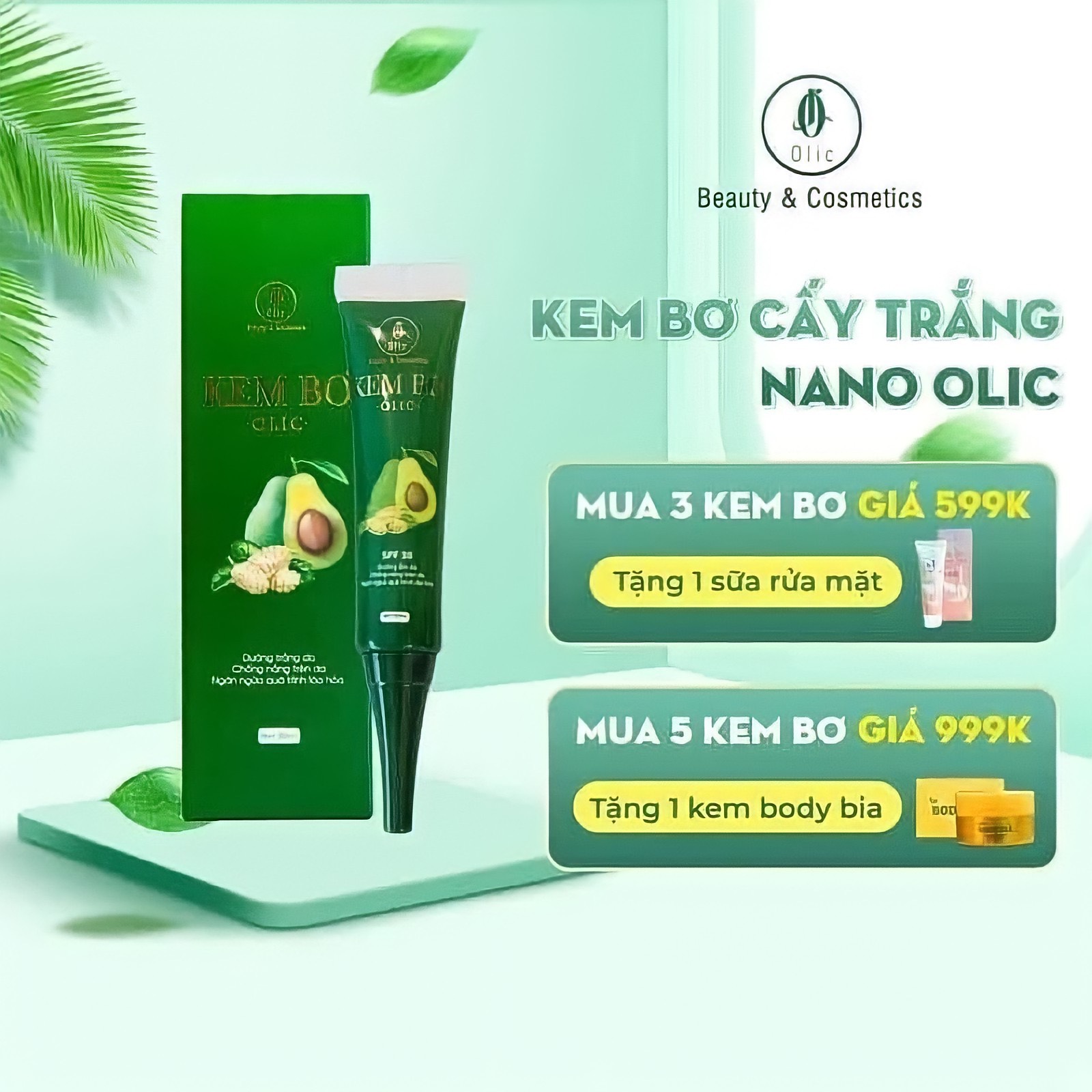 Kem bơ cấy trắng nano olic mẫu mới