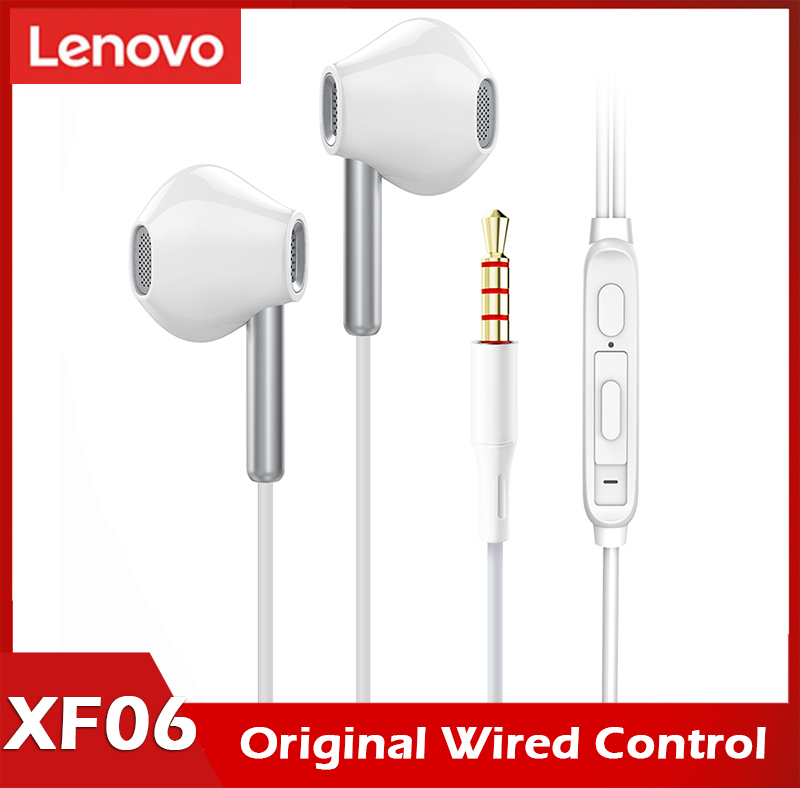 Tai Nghe Chính Hãng Lenovo XF06, Tai Nghe Điều Khiển Từ Xa Nửa Tai Có Dây Với Microphone