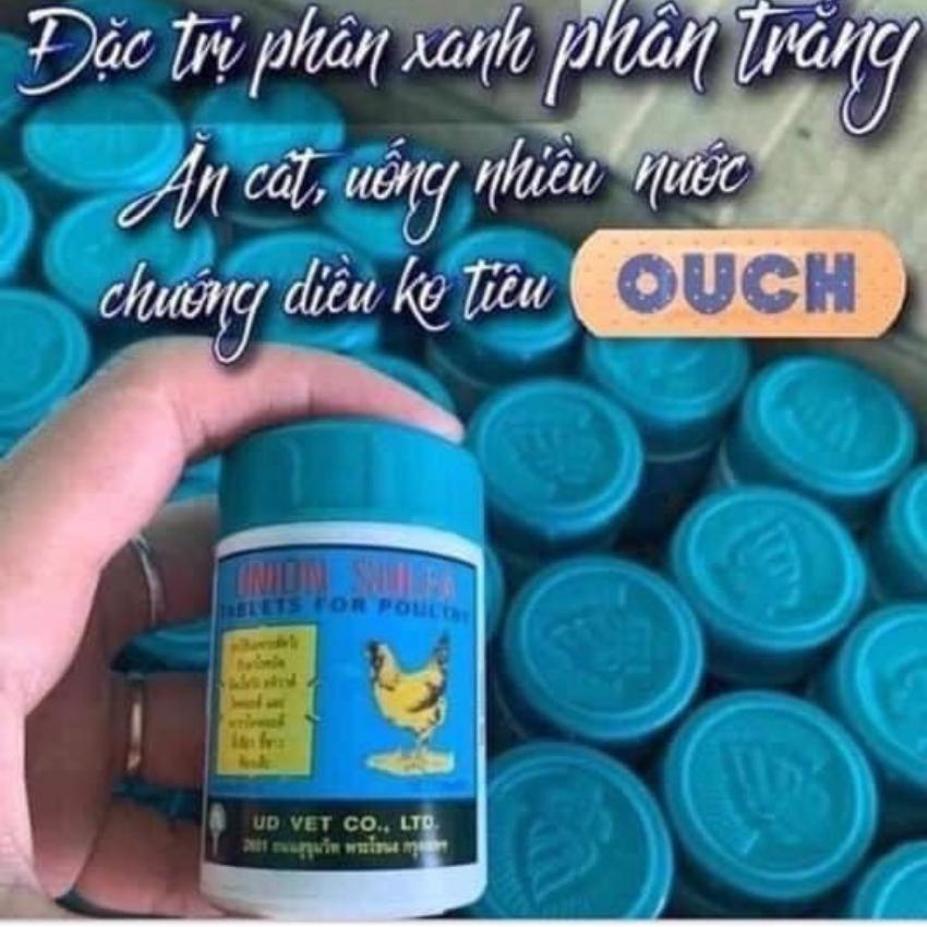 UNION SUNFA -. đi ngoài cho gà. phân xanh, phân trắng cho gà đá. giúp ổn định đường ruột cho gà. Lọ 100 viên.