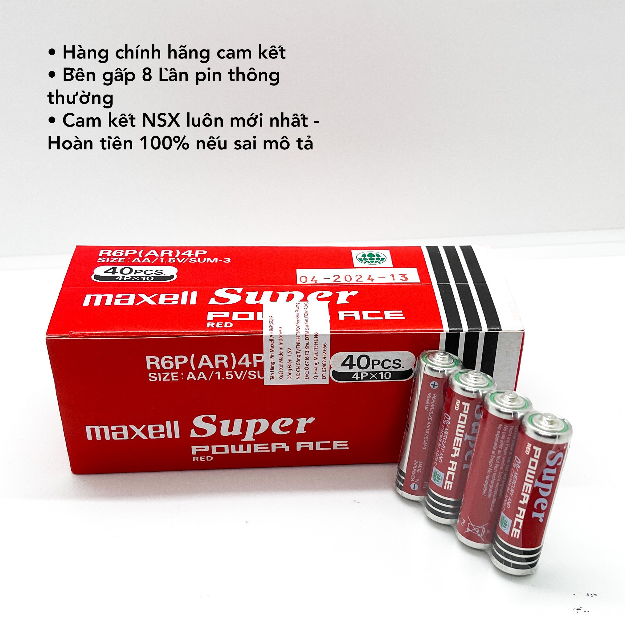 Hộp pin aa 1,5v maxell siêu bền dành cho mic karaoke , đồng hồ , đồ chơi