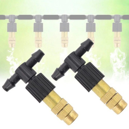 Combo 10 béc tưới phun sương đầu thau chân T nối ống 8mm