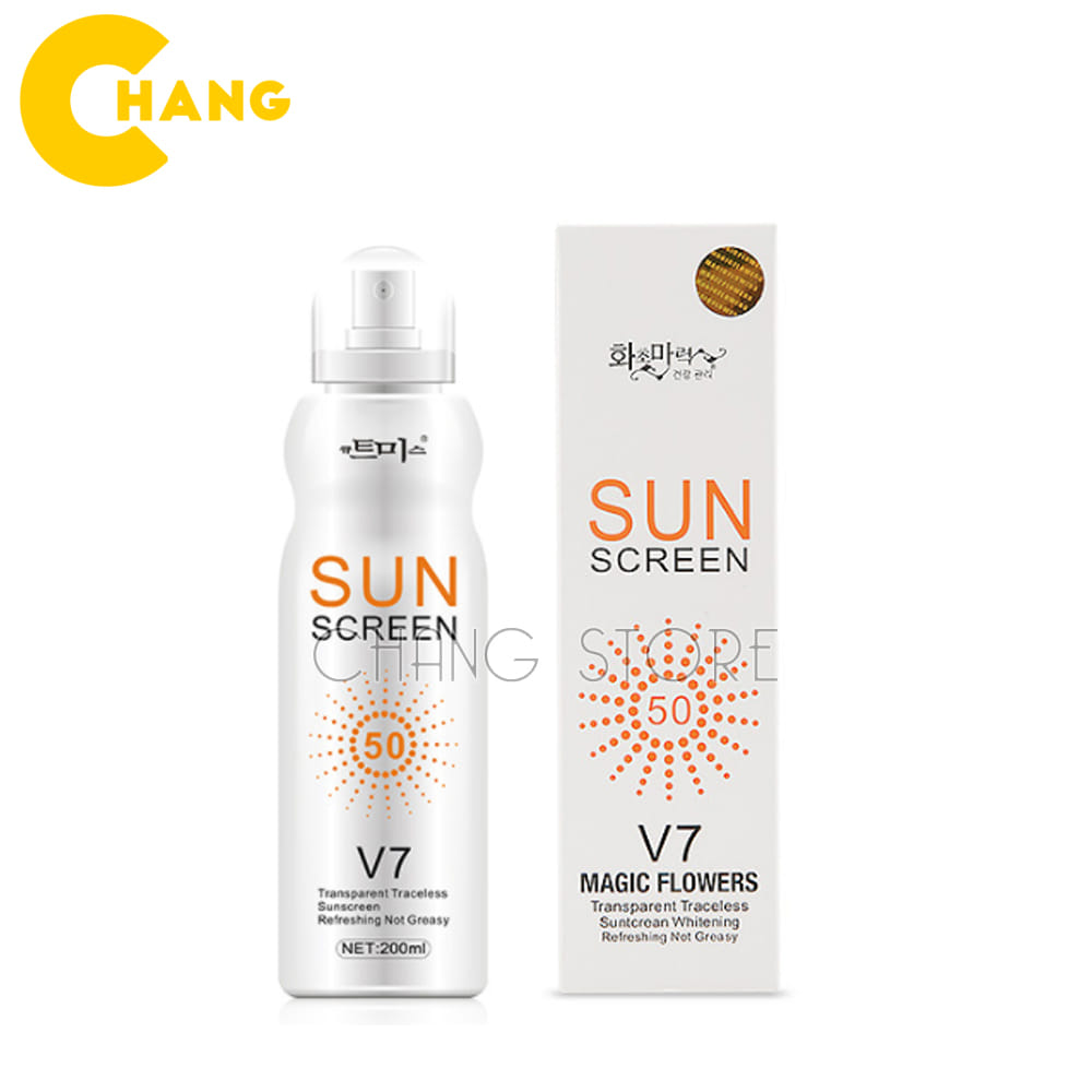 Kem chống nắng toàn thân SPF 50+ Sun Screen V7 Hàn Quốc 180ml, Xịt chống nắng body V7chống nắng cực kỳ hiệu quả, chống tia cực tím, tia UV