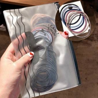 Set 100 chun buộc tóc kèm túi zip